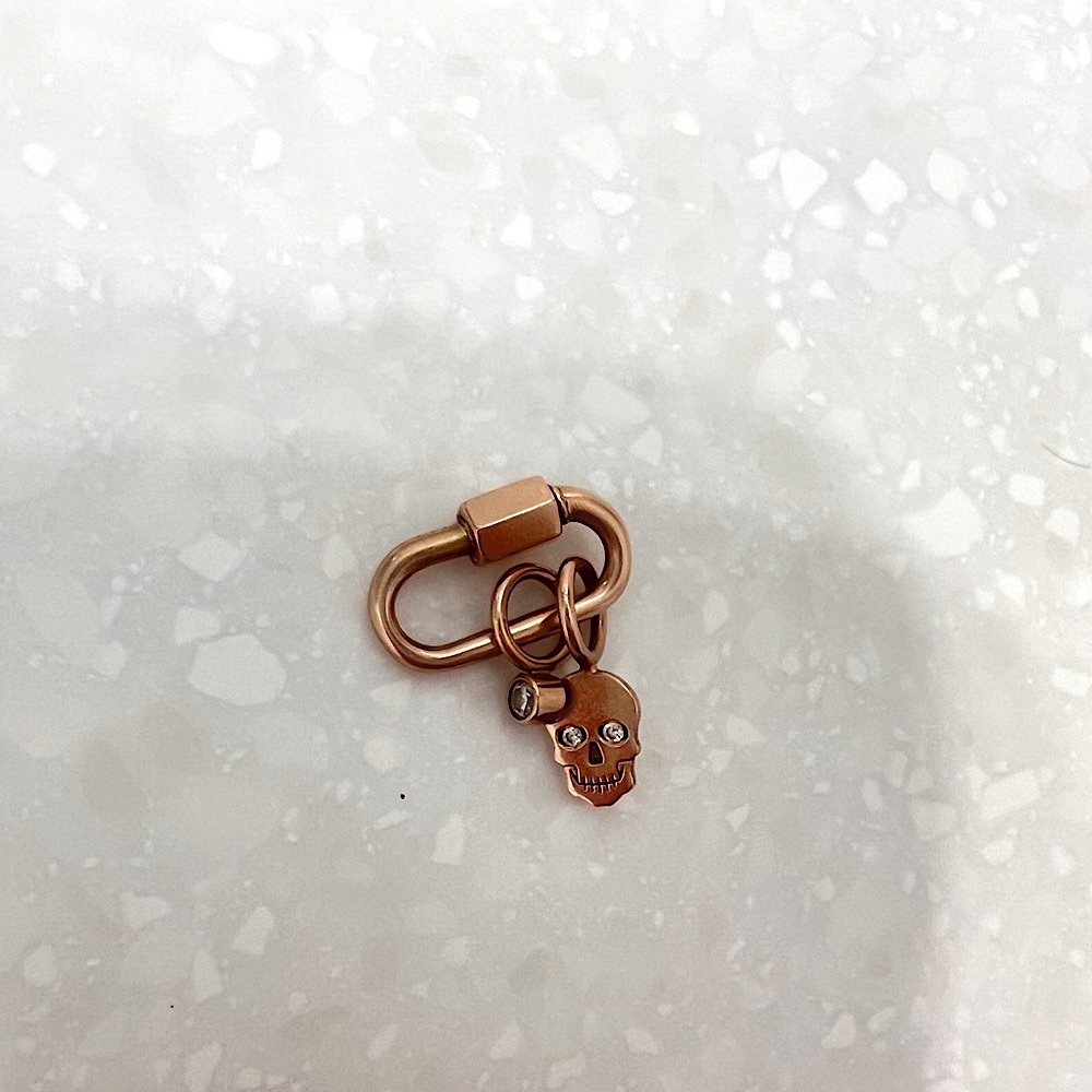 Marla Aaron 14K Rose Gold Skull Charm